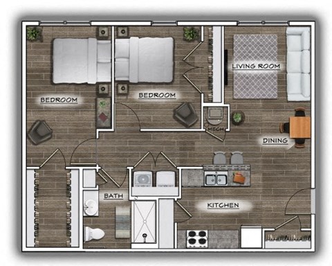 a floor plan of a room with a bedroom and a bathroom